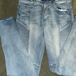 PacSun Stacked Skinny Moto Jeans Men's Size 32x32- Light Wash Low Rise Denim